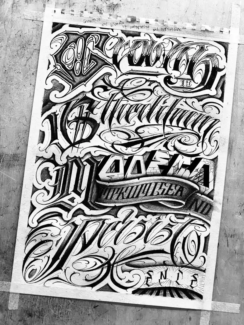 纹身图案手稿 #感谢抖音 #纹身手稿 #花体字设计 #手稿 - 抖音