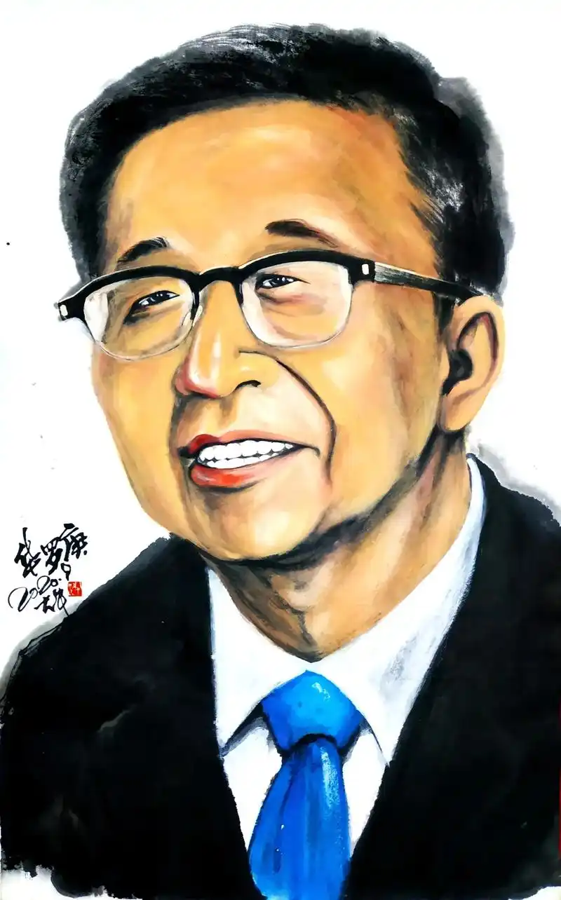 华罗庚画像,樊大牛(中国画,纸本,画心967260) - 抖音