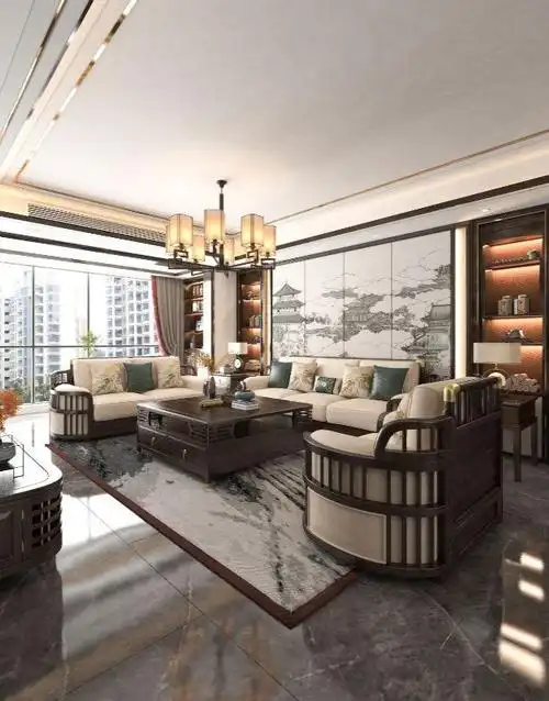 让客厅更有档次,新中式风格高端乌金木实木沙发,采用高端木材乌金木