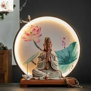 xiaoliangyu86淘宝滴水莲花观音挂件玉雕双手合十观音站像拜佛悟道