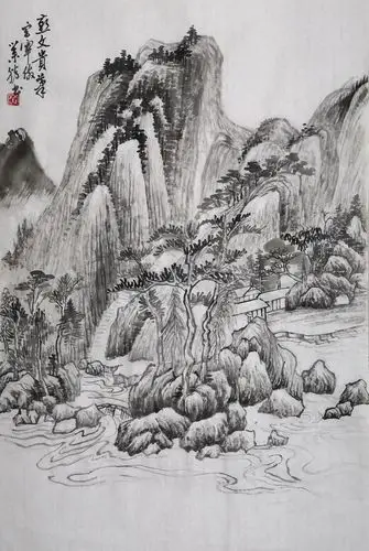 泗水山水画学习班《董其昌山水册》第二十三期临摹作品选(2020.10.28)