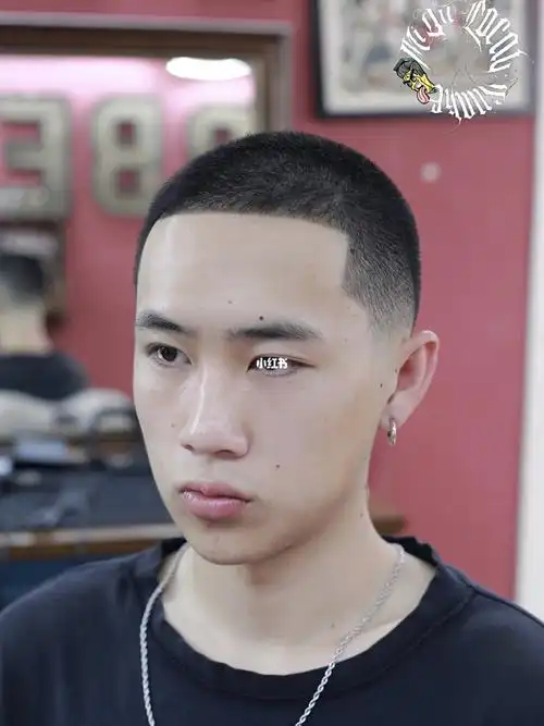 美式圆寸男生寸头barbershop美式理发店