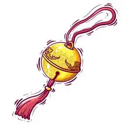 卡通手绘中国风小物件铃铛插画