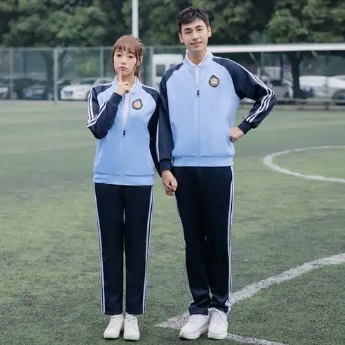 小学生夏季短袖校服加徽批发中学生大码班服运动套装幼儿园校服