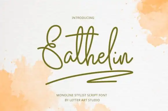 eathelin-潦草线条-描边手写体-英文字体下载