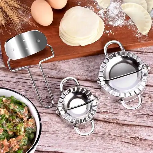 快速包饺子神器不锈钢工具压饺子皮模具花式水饺器家用花型饺子器