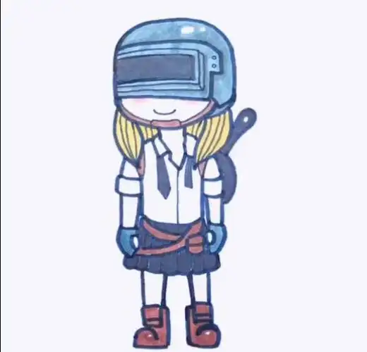 绝地求生人物q版手绘 吃鸡游戏可爱女生简笔画视频教程