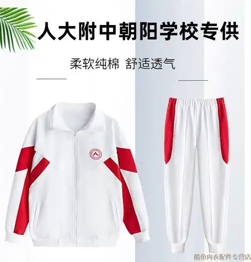 北京人大附中朝阳学校校服春秋外套春季长袖t恤夏季短袖t恤棉白色短袖