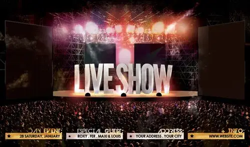时尚绚丽演唱会宣传海报psd分层素材