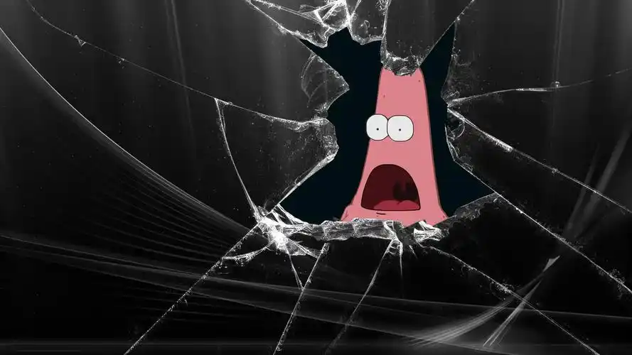 海绵宝宝与派大星动漫壁纸,高清碎屏风格,免费下载电脑桌面背景