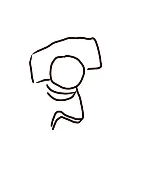 蜷缩的小人简笔画