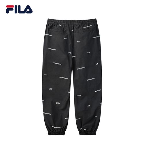 filamihara斐乐男士梭织长裤2021春季新款束脚满印工装裤