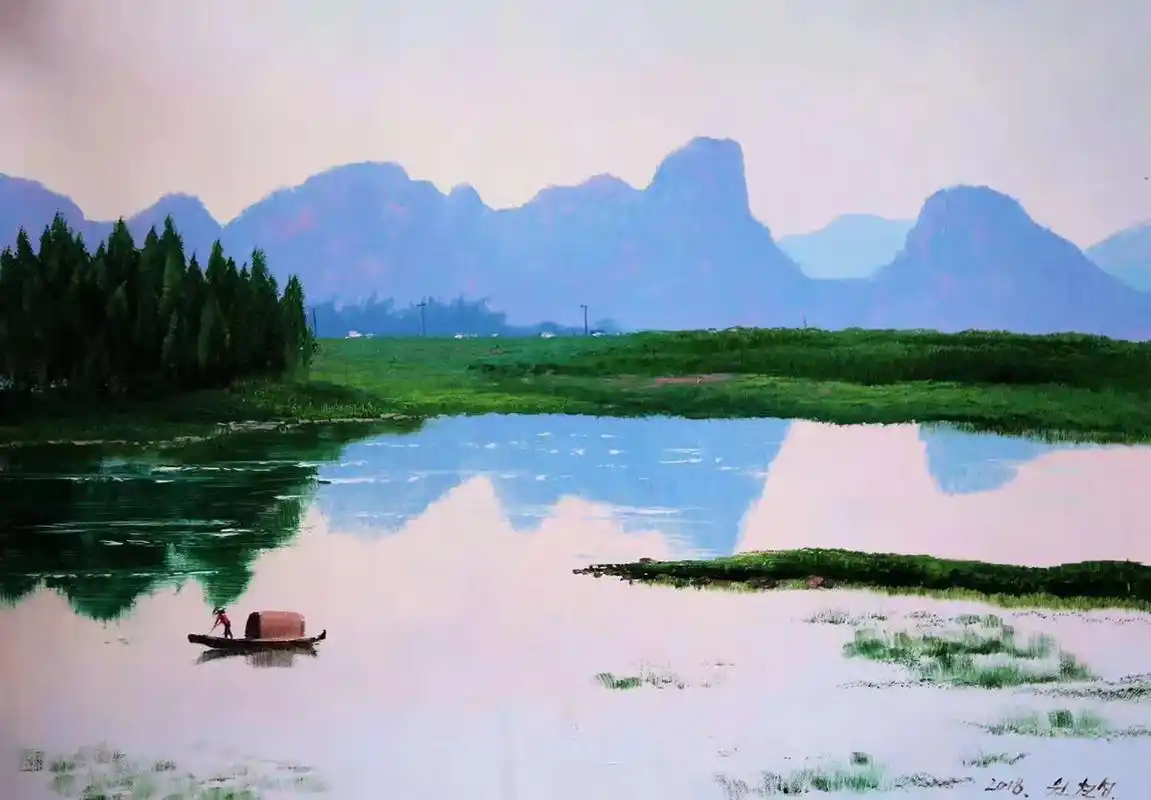 油画山水风景,73*51,元哲成