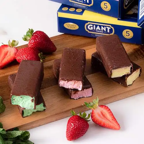 进口金若丝脆皮草莓味冰淇淋750ml雪糕