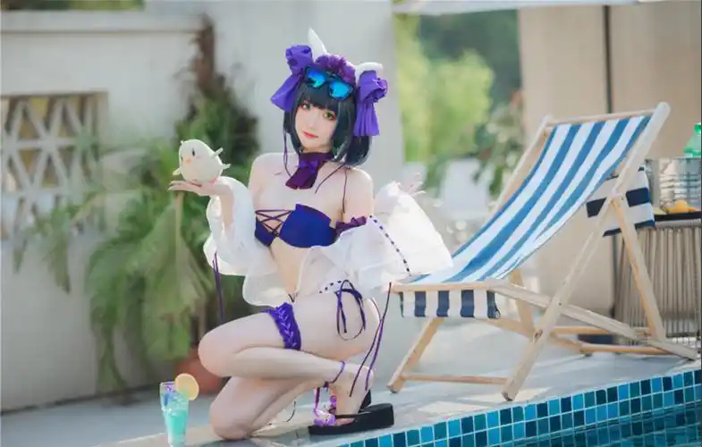 瓜希酱 柴郡泳装