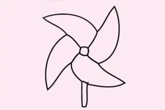风车简笔画简单画法步骤图片大全