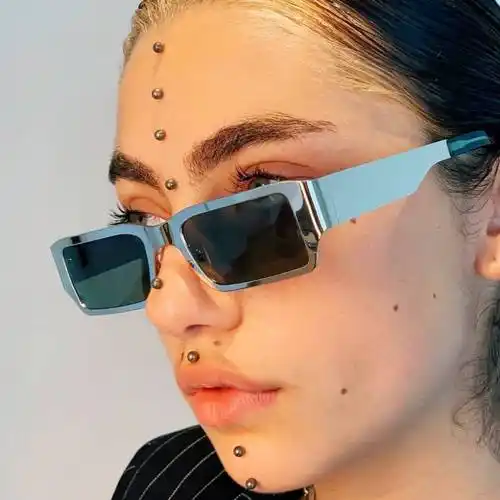 赛博朋克眼镜赛博朋克风长方形太阳眼镜网红男女潮人蹦迪嘻哈欧美辣妹