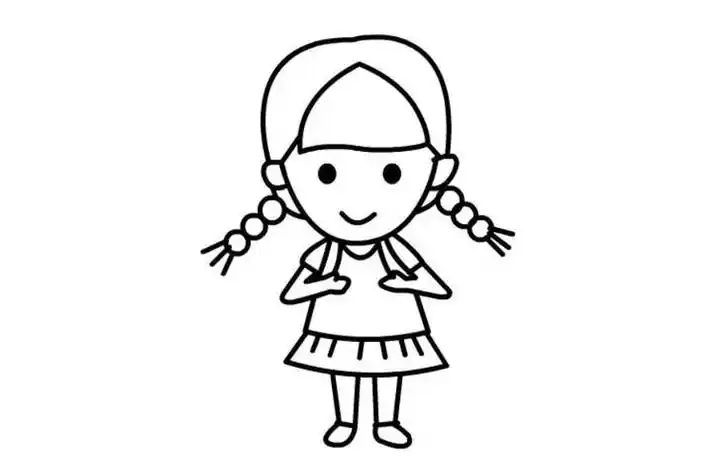 画小孩简笔画简单彩色表达孩子心情开心的简笔画小女孩儿童画怎么画