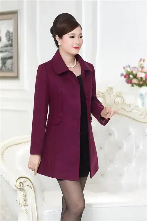 中老年女装秋冬装毛呢外套女30岁40上衣妈妈装羊绒呢子大衣中长款