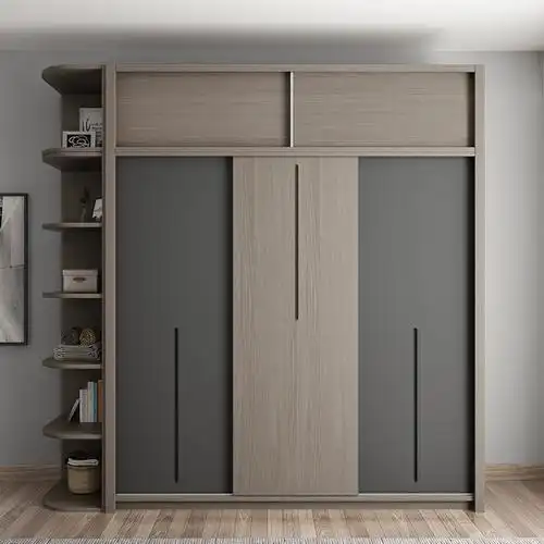 北欧推拉门衣柜简约现代组装家用卧室柜子小户型趟门移门大衣橱