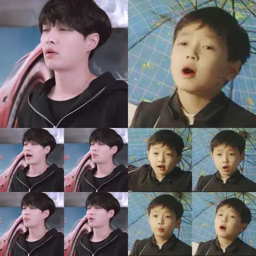 起势着准备唱歌的张艺兴小时候