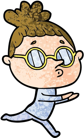 卡通戴眼镜的女性 cartoon woman wearing glasses