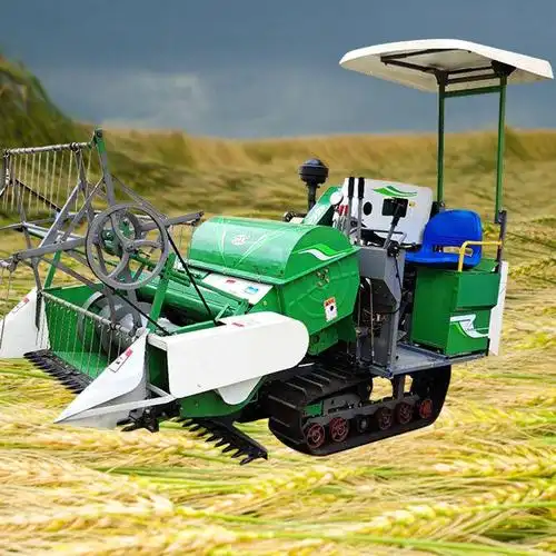 0a 水稻联合收割机 自走式水稻小型收割机 山区割稻机图片