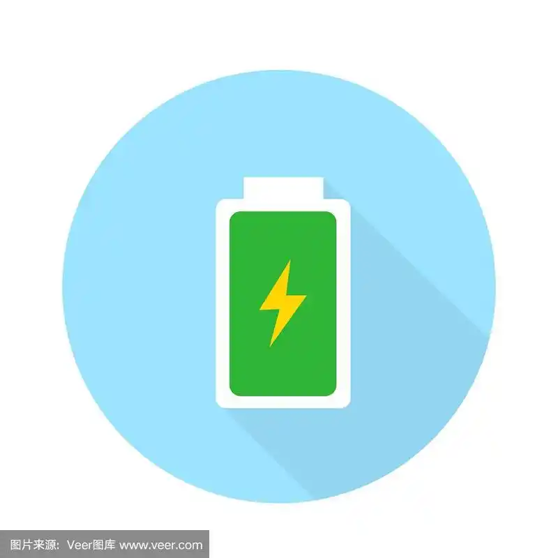 电池充电指示灯图标,矢量图形