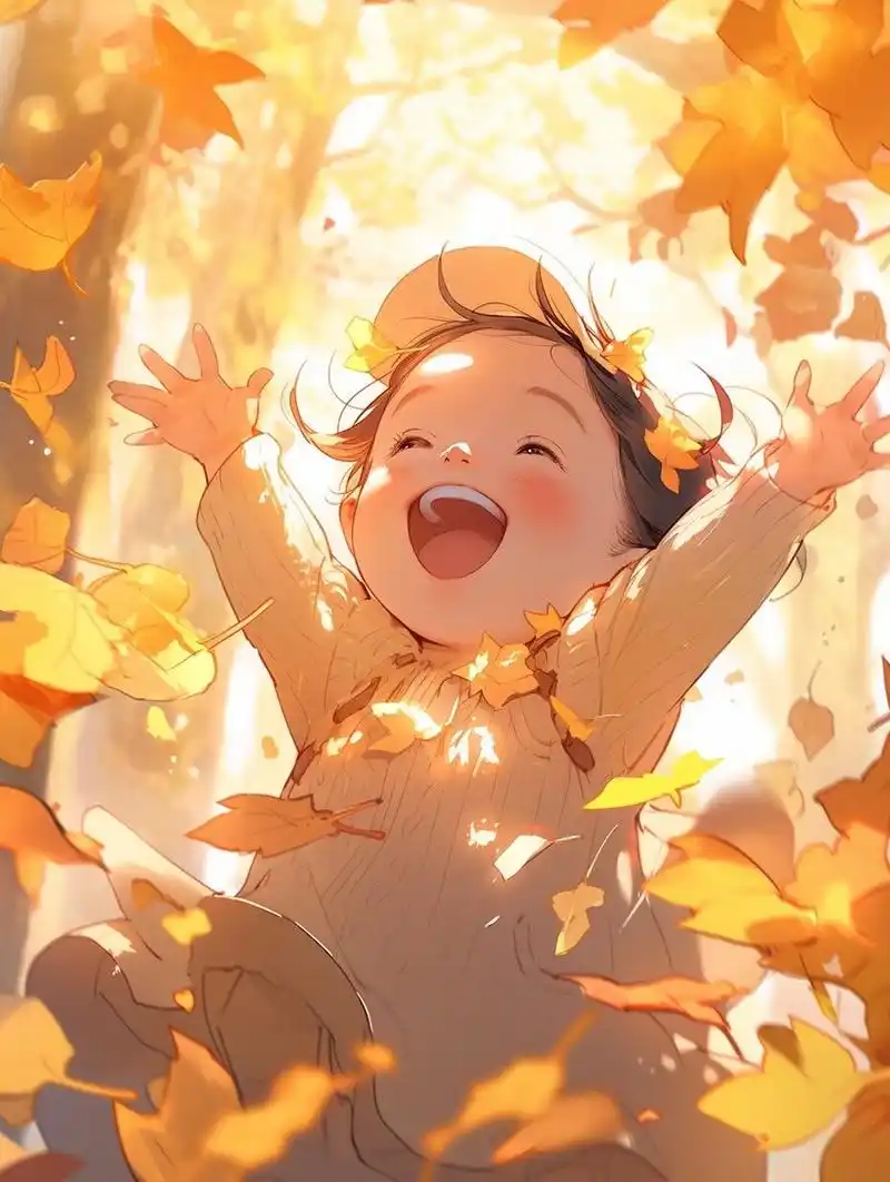 2--秋天可爱女孩头像壁纸 治愈 的笑容加上金色的阳光,心情也是美美哒