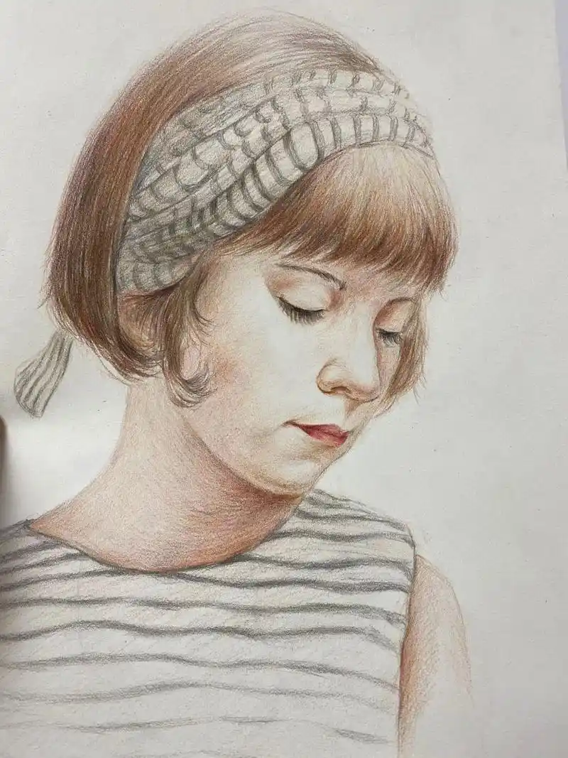 彩铅人物头像#彩铅#人物肖像 #简笔画 #dou上热门 - 抖音