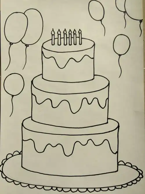 二,教学引导: 1,让孩子们叙述各自生日的快乐,蛋糕的美好.