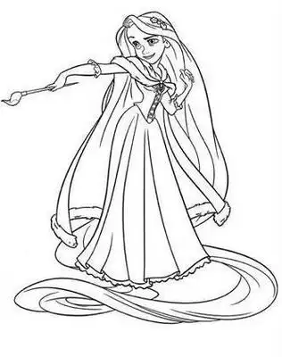 迪士尼卡通人物简笔画图片大全长发公主乐佩 魔发传奇简笔画长发公主