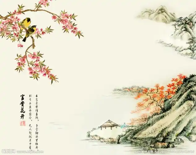 水墨山水花鸟图源文件__风景_psd分层素材_源文件图库_昵图网nipic.