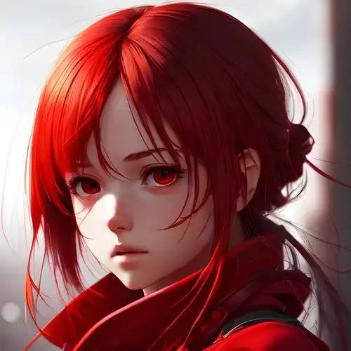 红色衣服女生头像