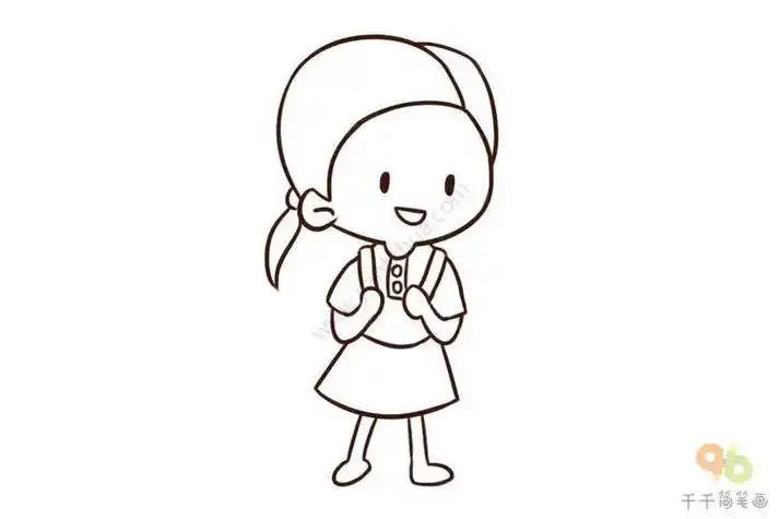 小女孩侧身简笔画简笔画