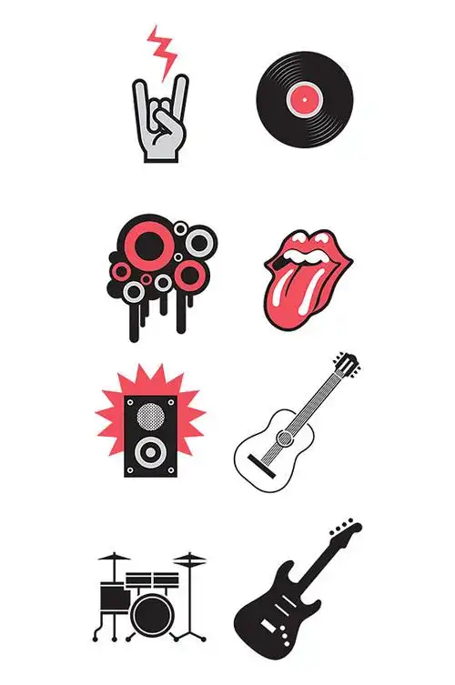 设计素材正版作品,可商用男摇滚贝斯扁平化风格乐器人物元素可爱摇滚