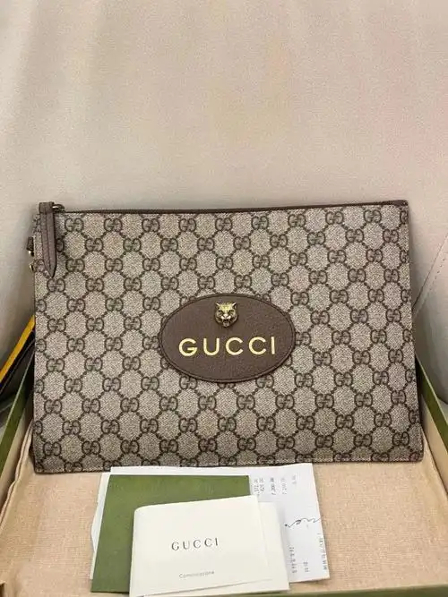 3xxxgucci古驰经典虎头手拿包男女通用