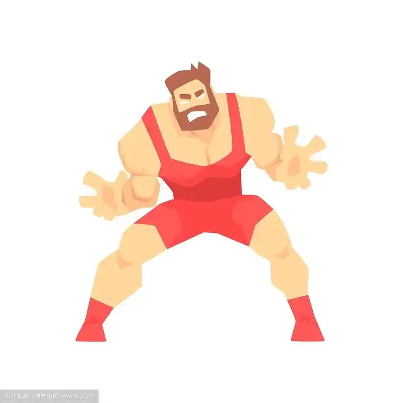 强壮肌肉的古典式摔跤武术