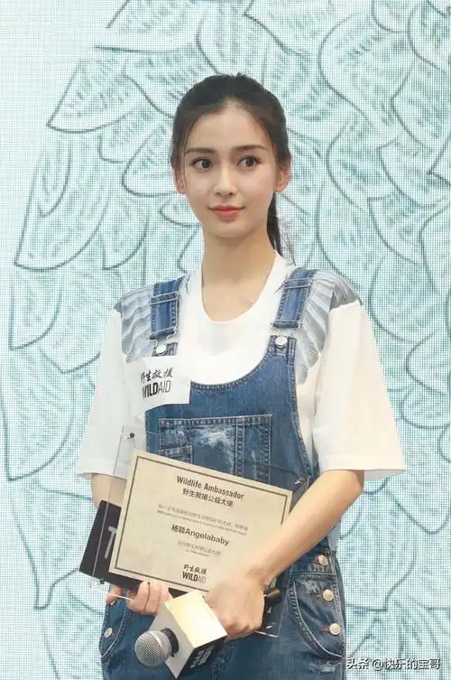 angelababy公益活动现场背带裤高清美图这张脸得诱惑多少人