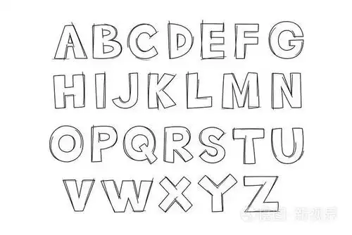 手绘涂鸦风格的英文字母