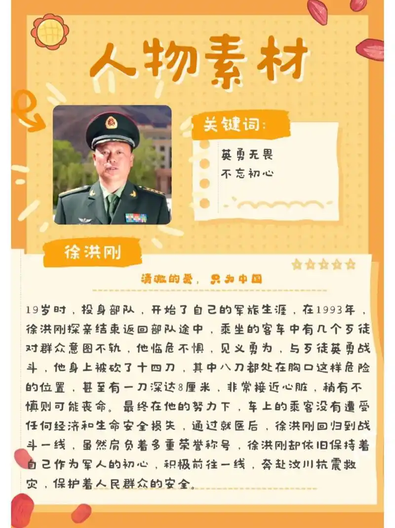 公考素材人物事迹【榜样军人】例子 公考素材人物事迹【爱国】【信仰