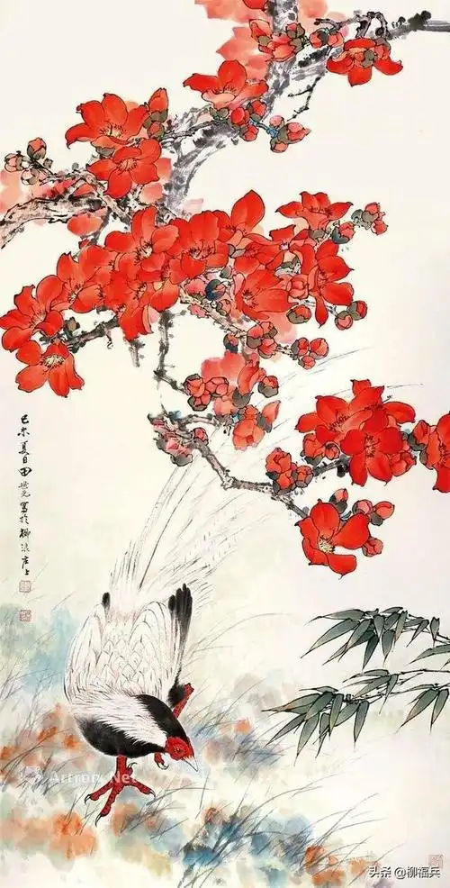 名家花鸟画《木棉花》欣赏_网易订阅