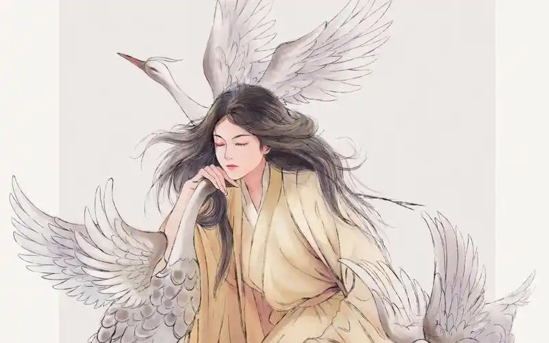 【绘画】古风小姐姐与鹤