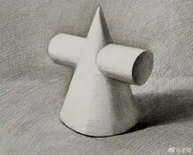 一组素描几何形体作品