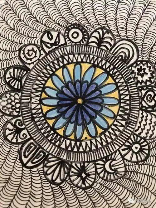 【双双小画室】纸盘线条创意画