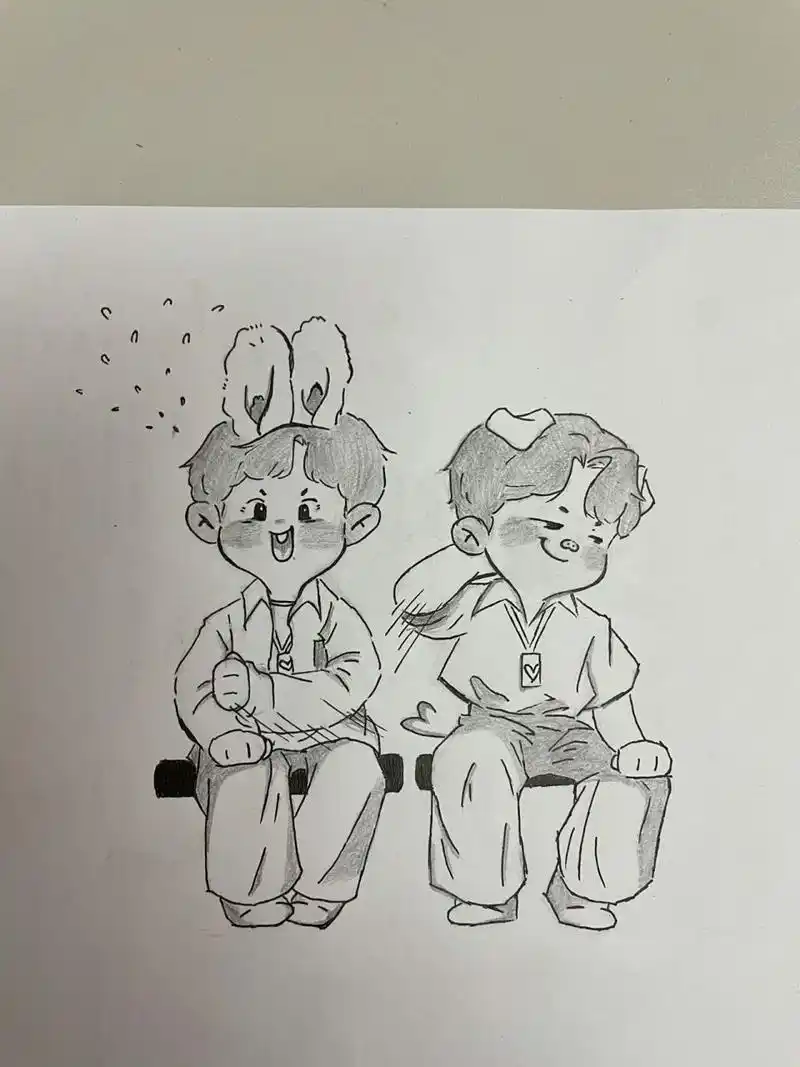 临摹/肖战王一博简笔画 弟弟的奶膘可真难画～ cr :中等屁