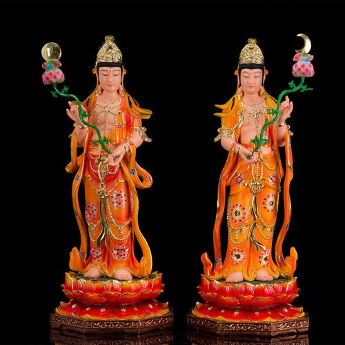 日月光菩萨神像日月菩萨日光月光药师佛佛像家用供奉东方三圣摆件