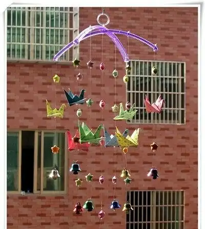 自己动手制作千纸鹤风铃之2双扁担杆风铃