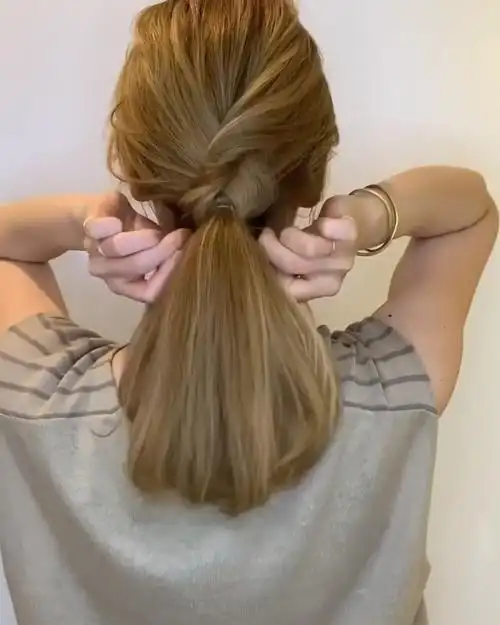 上班发型get73通勤气质低马尾