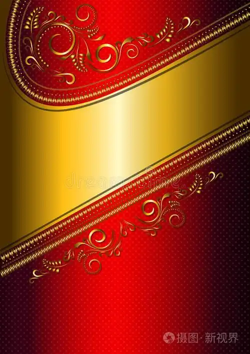 下载小样发票合同问题/举报金边套装深红色背景上的金色边框美丽的